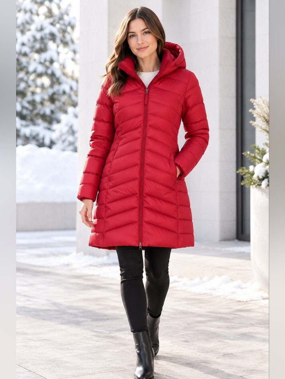 RED Women's Autumn Park™ Down Hooded Mid Jacket